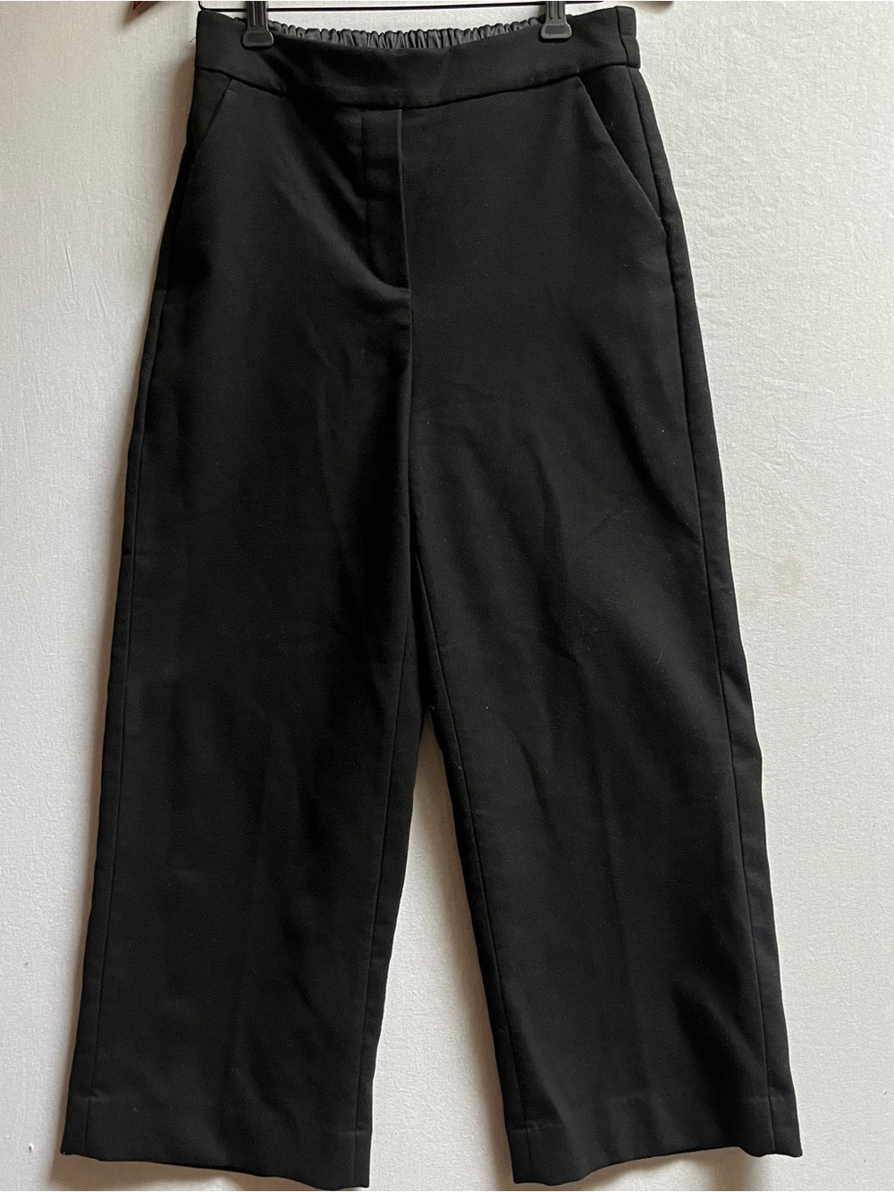 Oak + Fort Black High-Rise Wide-Leg Cropped Culottes Pants Size S